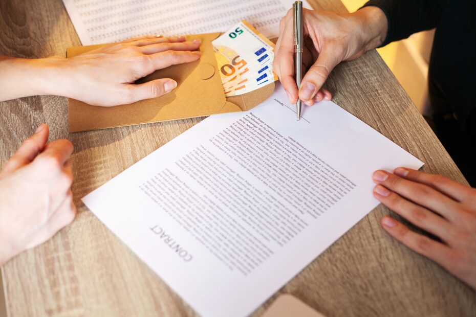 Civil servant receives a bribe for facilitating the signing of contract.