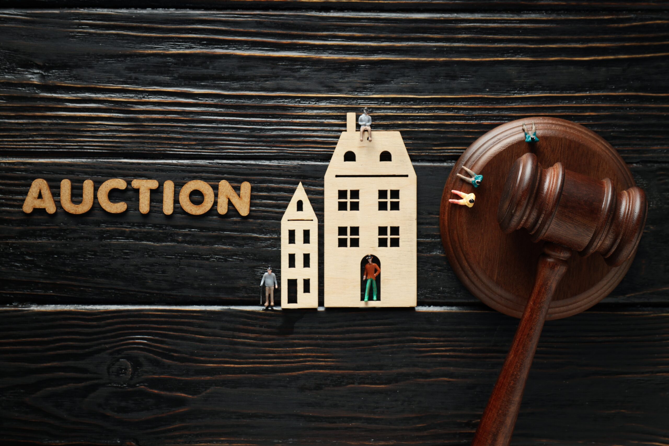 Concept of public sale, auction, top view