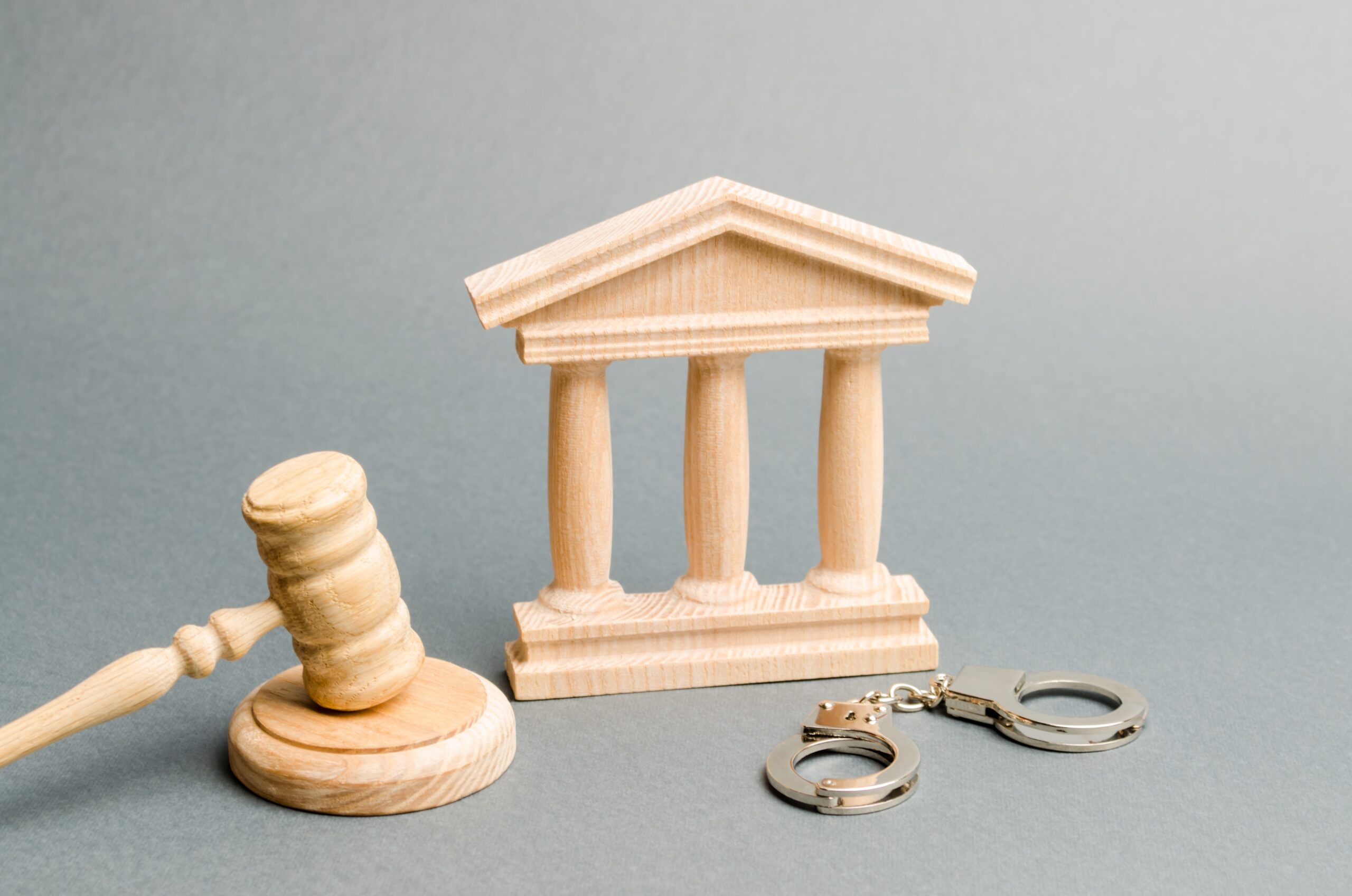 Courthouse and handcuffs