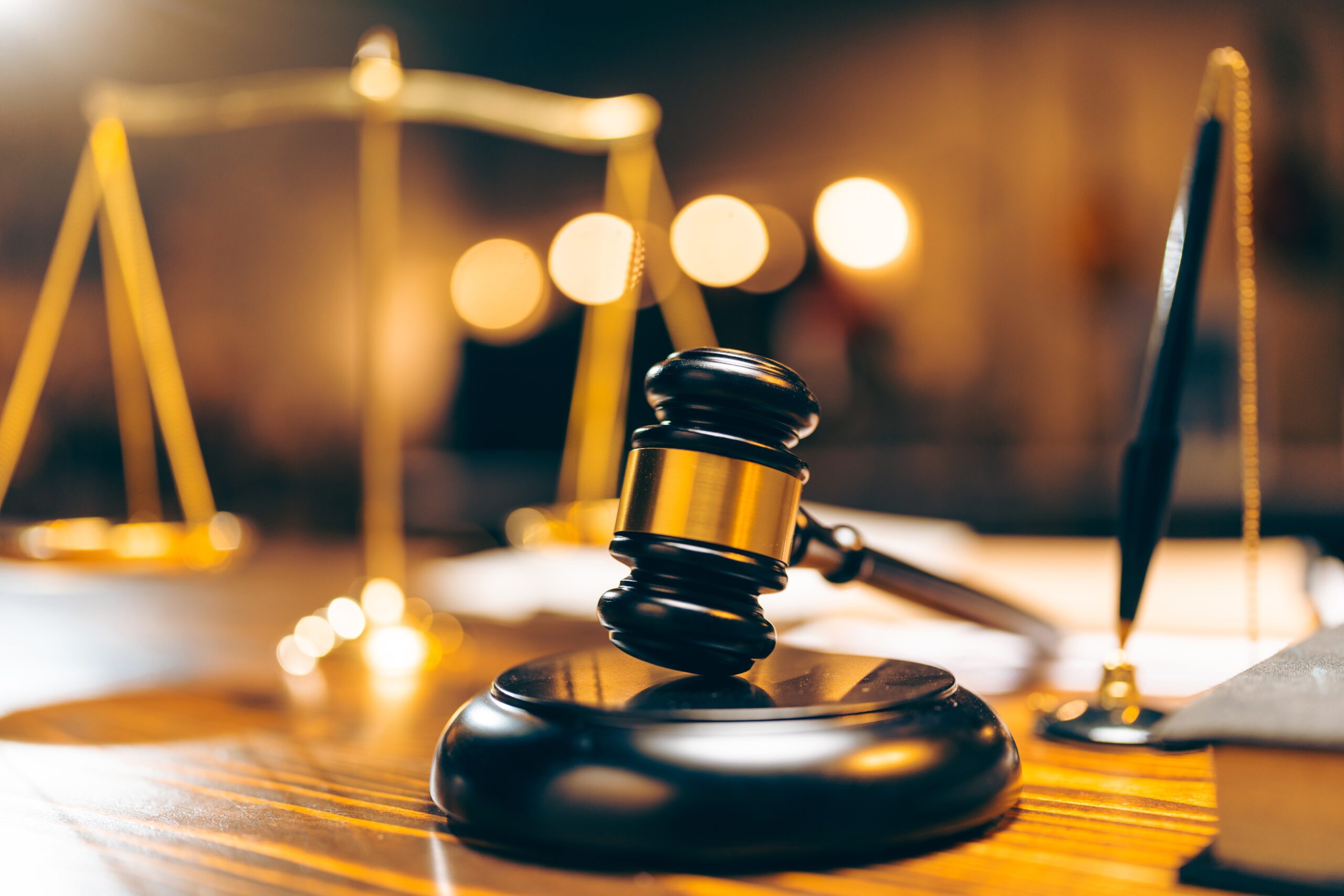 law and authority lawyer concept, judgment gavel hammer in court courtroom for crime judgement