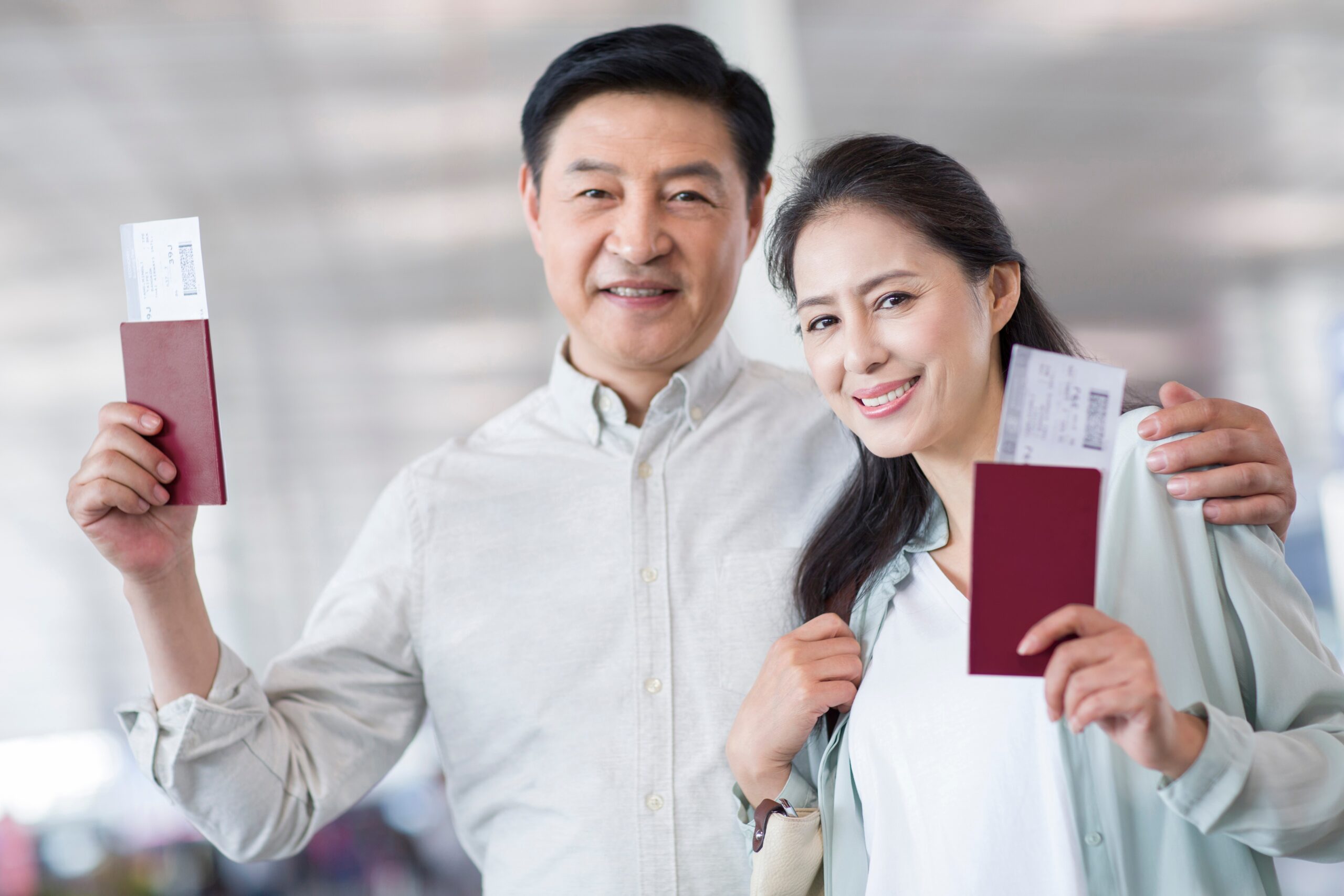 Mature couple at airport