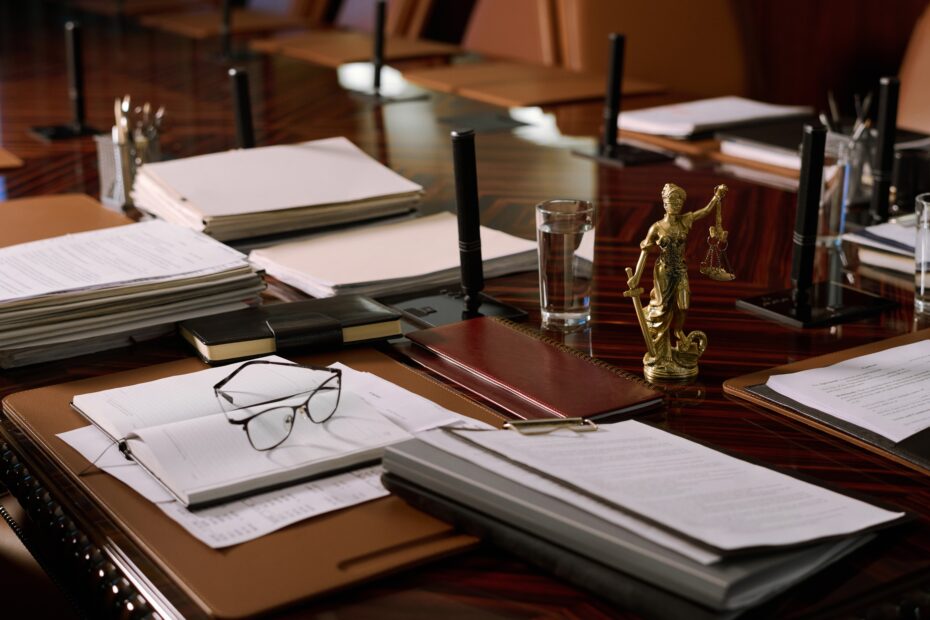 Part of workplace of modern lawyer